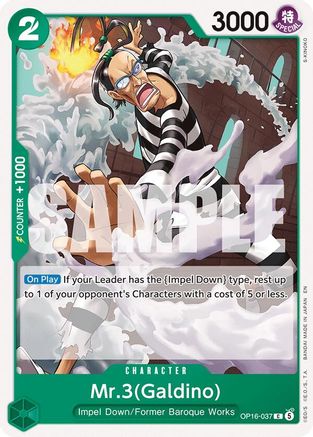 Mr.3(Galdino) (037) (OP16-037) - The Time of Battle - Card Brawlers