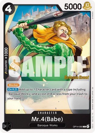 Mr.4(Babe) (OP14-093) - The Azure Sea's Seven Release Event Cards - Card Brawlers