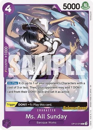 Ms. All Sunday (OP12-075) - Legacy of the Master Release Event Cards - Card Brawlers