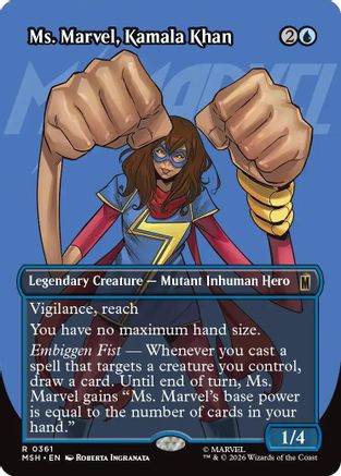 Ms. Marvel, Kamala Khan (Borderless) (MSH-361) - Marvel Super Heroes Foil - Card Brawlers