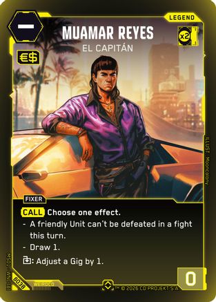 Muamar Reyes - El Capitan (Rare) (B038) - Welcome to Night City Beta Foil - Card Brawlers