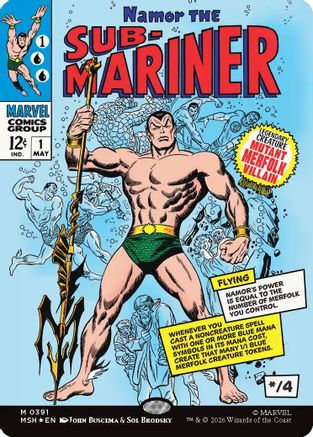 Namor the Sub-Mariner (Borderless) (0391) (MSH-391) - Marvel Super Heroes Foil - Card Brawlers