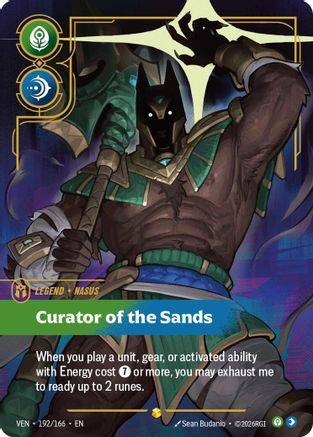 Nasus - Curator of the Sands (Overnumbered) (192/166) - Vendetta Foil - Card Brawlers