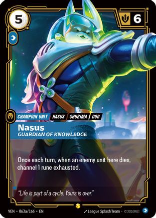 Nasus - Guardian of Knowledge (Alternate Art) (063a/166) - Vendetta Foil - Card Brawlers