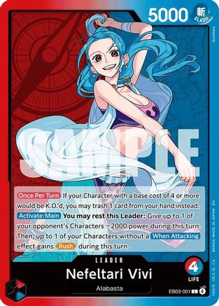 Nefeltari Vivi (001) (EB03-001) - Extra Booster: One Piece Heroines Edition Foil - Card Brawlers