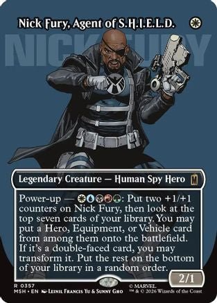 Nick Fury, Agent of S.H.I.E.L.D. (Borderless) (0357) (MSH-357) - Marvel Super Heroes - Card Brawlers