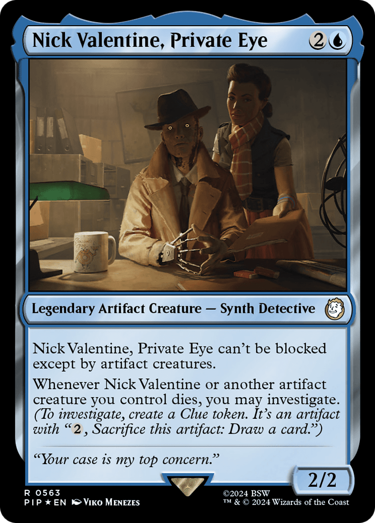 Nick Valentine, Private Eye (Surge Foil) [Fallout] - Card Brawlers