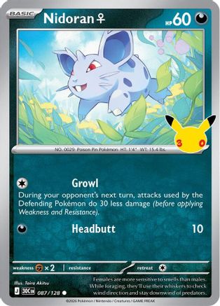 Nidoran F (087/null) - Holofoil [ME 30th Celebration] - Card Brawlers