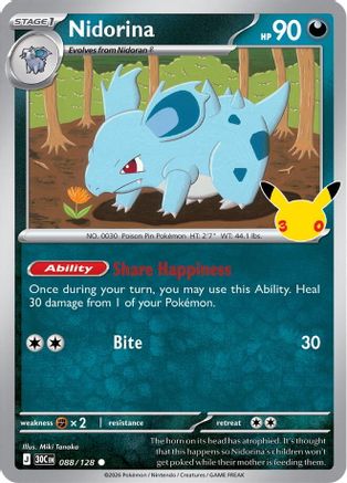 Nidorina (088/null) - Holofoil [ME 30th Celebration] - Card Brawlers