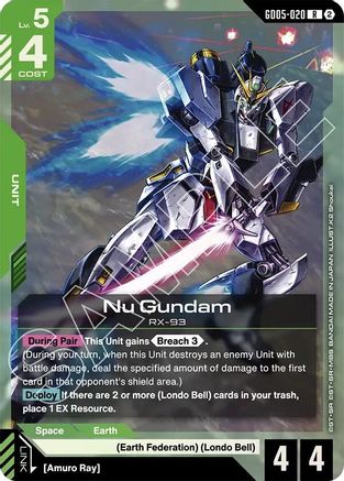 Nu Gundam (GD05-020) (GD05-020) - Freedom Ascension Holofoil - Card Brawlers