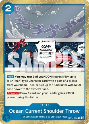 Ocean Current Shoulder Throw (OP14-058) - The Azure Sea's Seven Foil - Card Brawlers