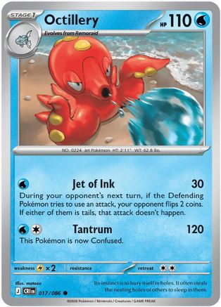 Octillery (017/null) - Reverse Holofoil [ME04 Chaos Rising] - Card Brawlers