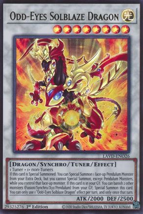 Odd-Eyes Solblaze Dragon (LAVD-ENO26) - Legendary Arc-V Decks 1st Edition - Card Brawlers