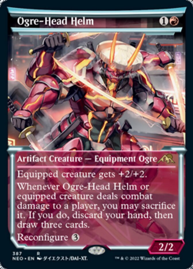 Ogre - Head Helm (Showcase Soft Glow) [Kamigawa: Neon Dynasty] - Card Brawlers
