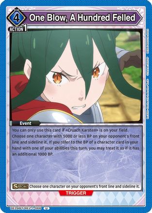 One Blow, A Hundred Felled (UE24BT/REZ-1-066) - UE24BT ReZERO Starting Life in Another World - Card Brawlers