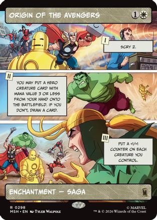 Origin of the Avengers (Borderless) (MSH-298) - Marvel Super Heroes Foil - Card Brawlers