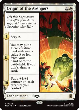 Origin of the Avengers (MSH-028) - Marvel Super Heroes - Card Brawlers