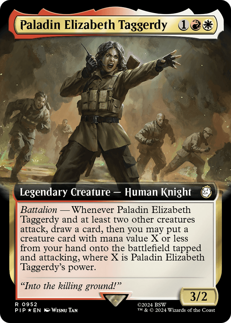 Paladin Elizabeth Taggerdy (Extended Art) (Surge Foil) [Fallout] - Card Brawlers