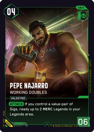Pepe Najarro - Working Doubles (B086) - Welcome to Night City Beta - Card Brawlers