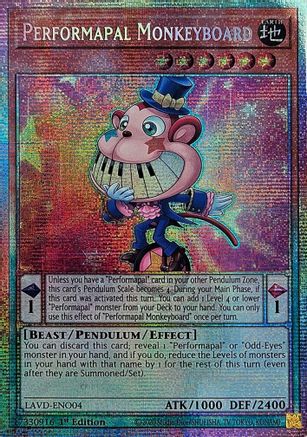 Performapal Monkeyboard (Starlight Rare) (LAVD-ENO04) - Legendary Arc-V Decks 1st Edition - Card Brawlers