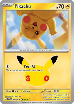 Pikachu (026/128) - Holofoil [ME 30th Celebration] - Card Brawlers