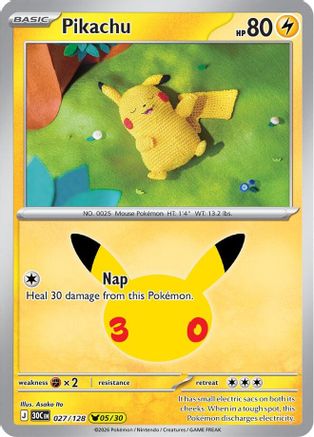 Pikachu (027/128) - Holofoil [ME 30th Celebration] - Card Brawlers