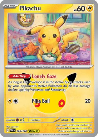 Pikachu (028/128) - Holofoil [ME 30th Celebration] - Card Brawlers