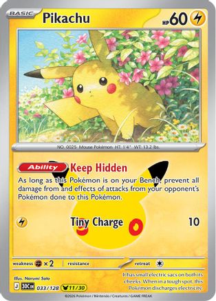 Pikachu (033/128) - Holofoil [ME 30th Celebration] - Card Brawlers