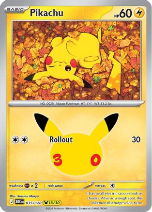 Pikachu (035/128) - Holofoil [ME 30th Celebration] - Card Brawlers