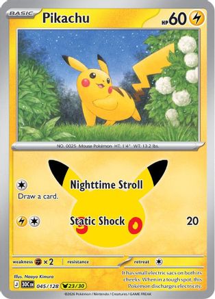 Pikachu (045/128) - Holofoil [ME 30th Celebration] - Card Brawlers