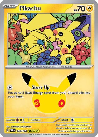 Pikachu (048/128) - Holofoil [ME 30th Celebration] - Card Brawlers