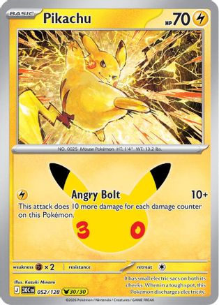 Pikachu (052/128) - Holofoil [ME 30th Celebration] - Card Brawlers