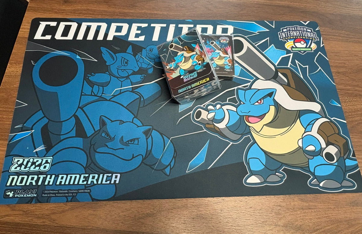 Pokemon TCG - Card Game Accessory - NAIC Set - Playmat - Sleeves - Deck Box (Blastoise) - Card Brawlers