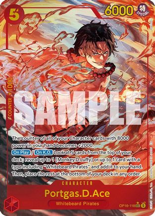 Portgas.D.Ace (118) (Alternate Art) (OP16-118) - The Time of Battle Foil - Card Brawlers