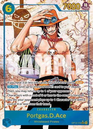 Portgas.D.Ace (119) (Parallel) (OP13-119) - Carrying On His Will Foil - Card Brawlers