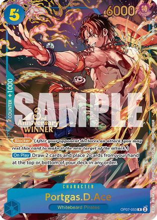Portgas.D.Ace - OP07-053 (3rd Anniversary Winner) (OP07-053) - One Piece Promotion Cards Foil - Card Brawlers