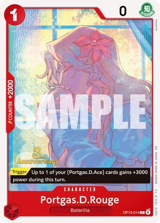 Portgas.D.Rouge (OP13-014) - Carrying On His Will: 3rd Anniversary Tournament Cards - Card Brawlers