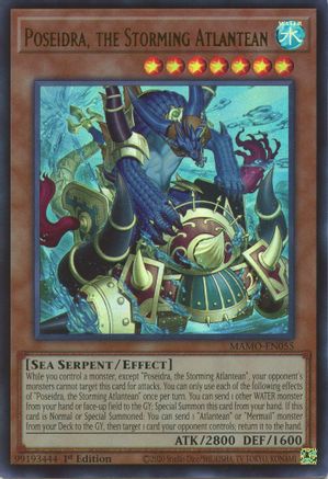 Poseidra, the Storming Atlantean (MAMO-EN055) - Magnificent Monsters 1st Edition - Card Brawlers