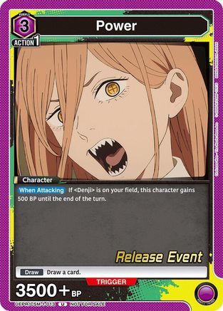 Power (013) (UE22BT/CSM-1-013) - UE22BT CHAINSAW MAN Release Event - Card Brawlers