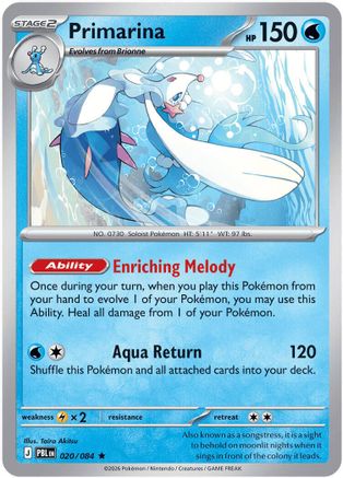 Primarina (020/084) - Holofoil [ME05 Pitch Black] - Card Brawlers