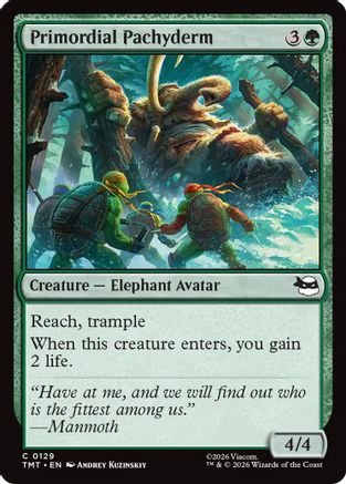 Primordial Pachyderm (TMT-129) - Teenage Mutant Ninja Turtles Foil - Card Brawlers