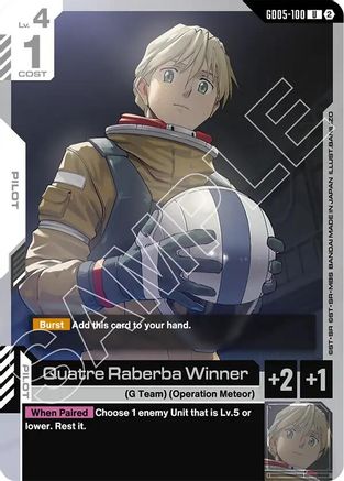 Quatre Raberba Winner (GD05-100) - Freedom Ascension - Card Brawlers