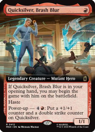 Quicksilver, Brash Blur (Extended Art) (MSH-412) - Marvel Super Heroes - Card Brawlers