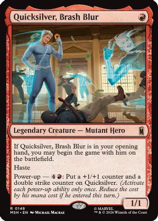 Quicksilver, Brash Blur (MSH-148) - Marvel Super Heroes - Card Brawlers