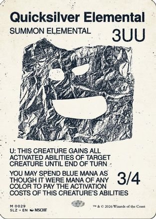 Quicksilver Elemental (0029) (SLZ-029) - Secret Lair x MSCHF: The Zeta Set - Card Brawlers