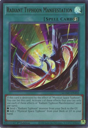 Radiant Typhoon Manifestation (MAMO-EN102) - Magnificent Monsters 1st Edition - Card Brawlers