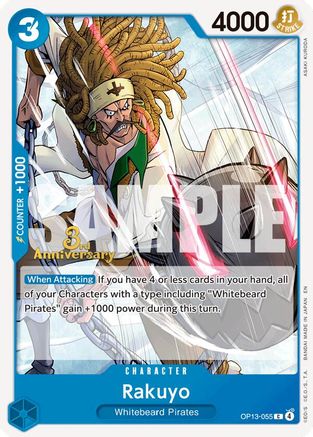 Rakuyo (OP13-055) - Carrying On His Will: 3rd Anniversary Tournament Cards - Card Brawlers
