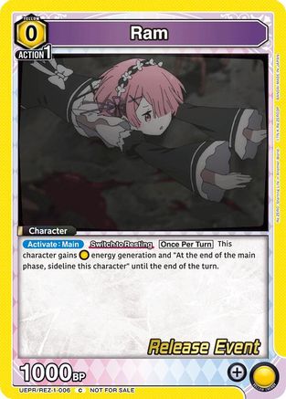Ram (006) (UEPR/REZ-1-006) - UE24BT ReZERO Starting Life in Another World Release Event Cards - Card Brawlers