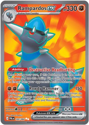 Rampardos ex (100/084) - Holofoil [ME05 Pitch Black] - Card Brawlers