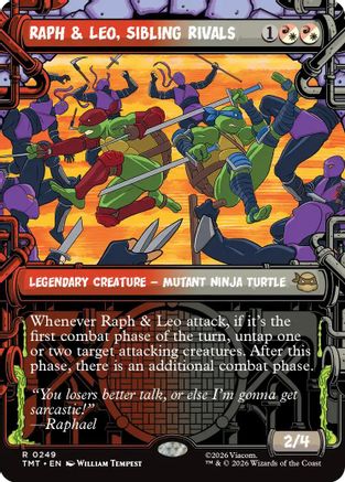 Raph & Leo, Sibling Rivals (Showcase) (TMT-249) - Teenage Mutant Ninja Turtles Foil - Card Brawlers